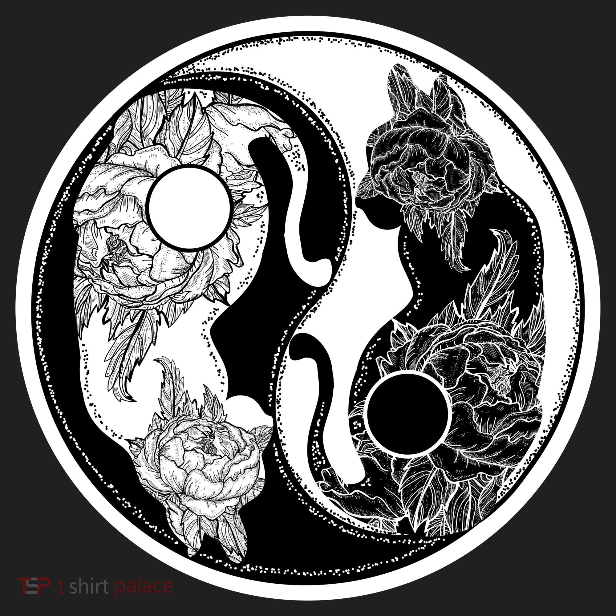 Yin-Yang Cats Golf Towel