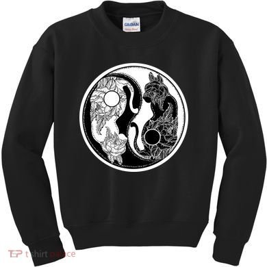 Yin-Yang Cats Kids Sweatshirt