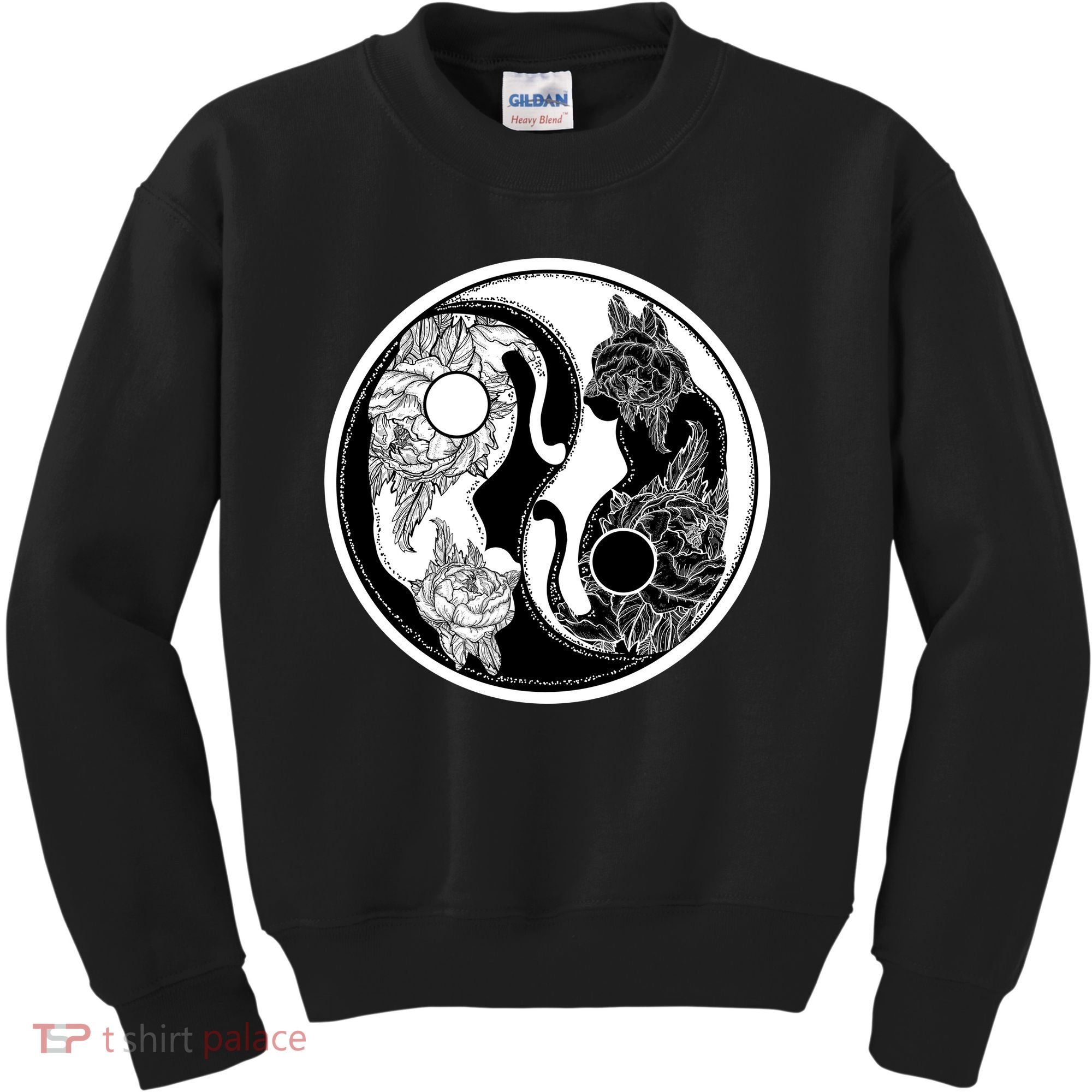 Yin-Yang Cats Kids Sweatshirt