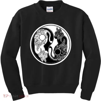 Yin-Yang Cats Kids Sweatshirt
