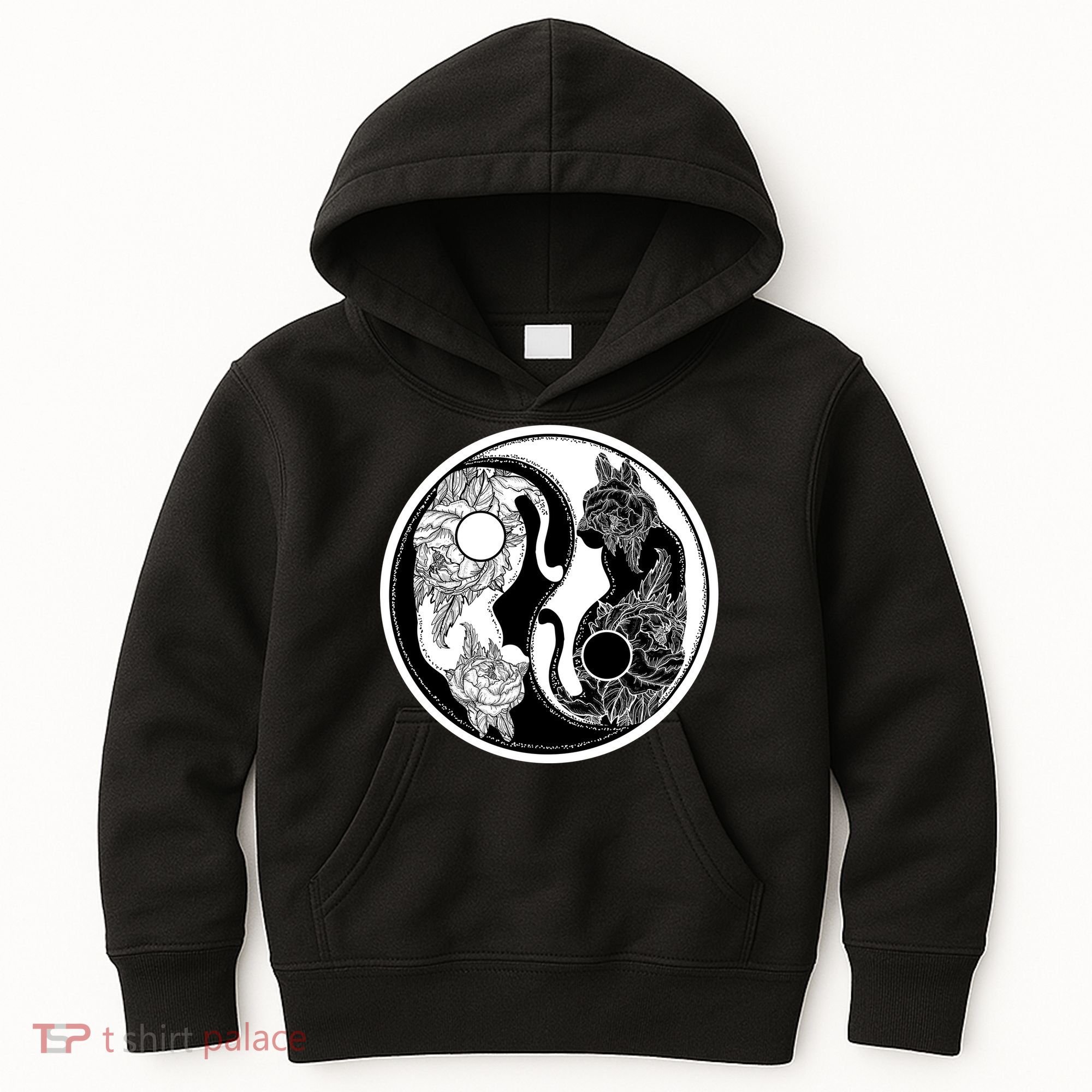 Yin-Yang Cats Kids Hoodie