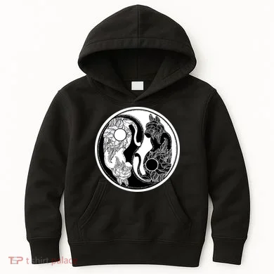 Yin-Yang Cats Kids Hoodie