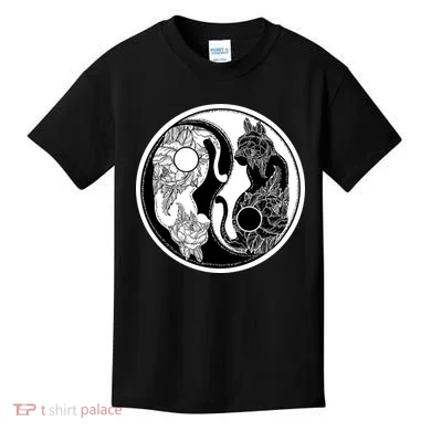 Yin-Yang Cats Kids T-Shirt