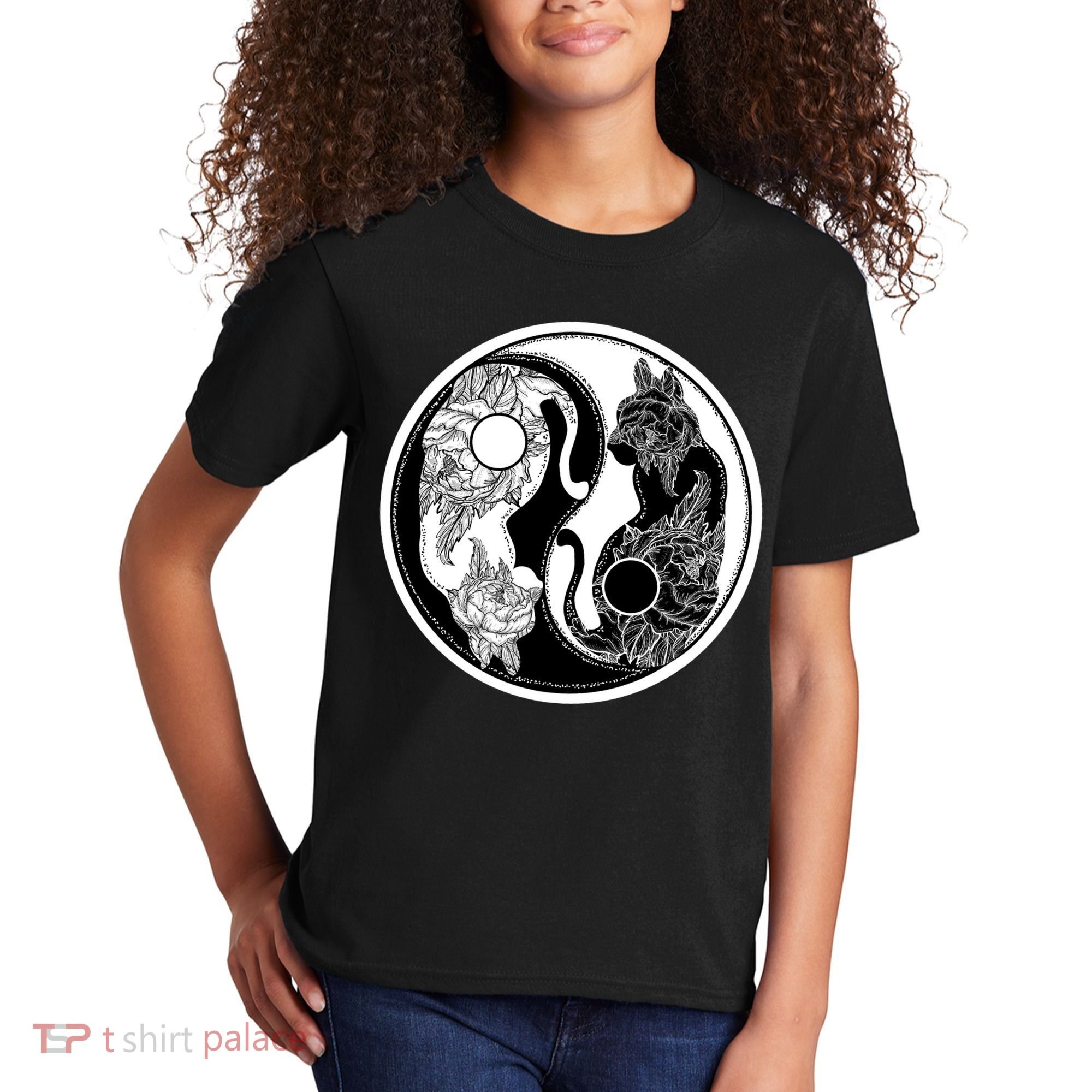 Yin-Yang Cats Kids T-Shirt