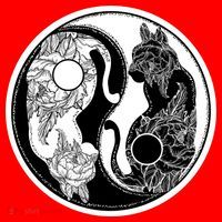 Yin-Yang Cats Santa Hat thumb 1