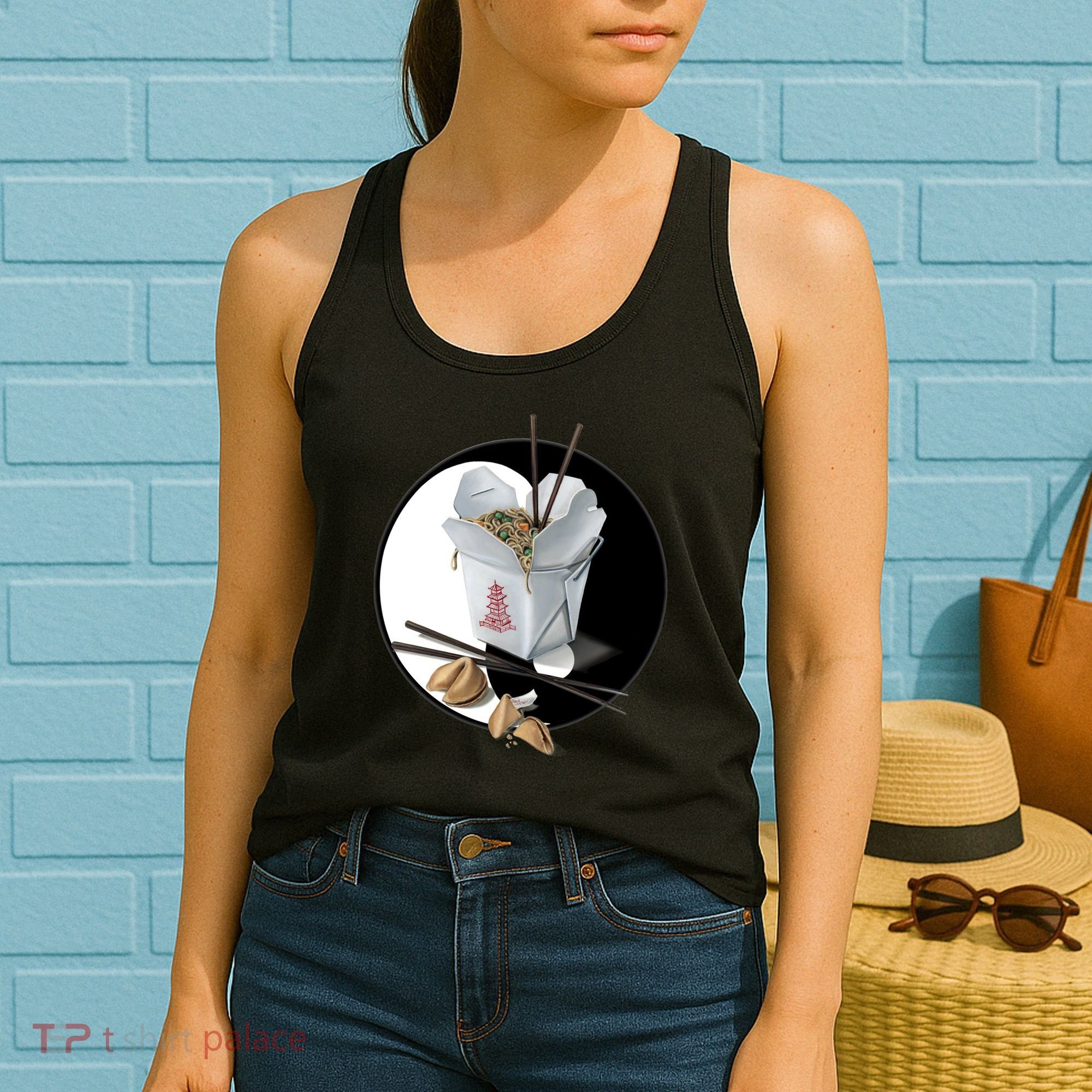 Yin Yang Takeout Chinese Women's Tank Top