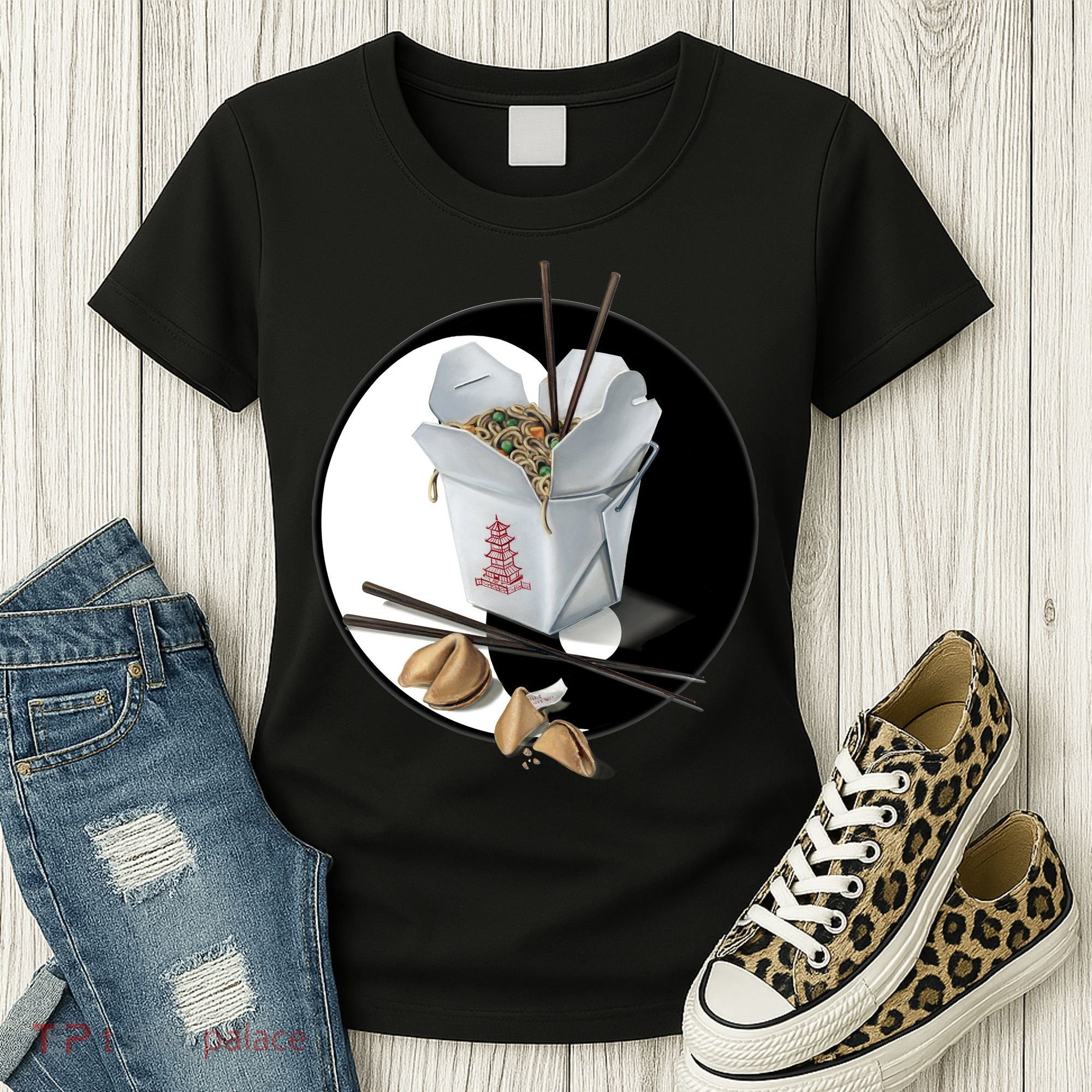Yin Yang Takeout Chinese Women's T-Shirt