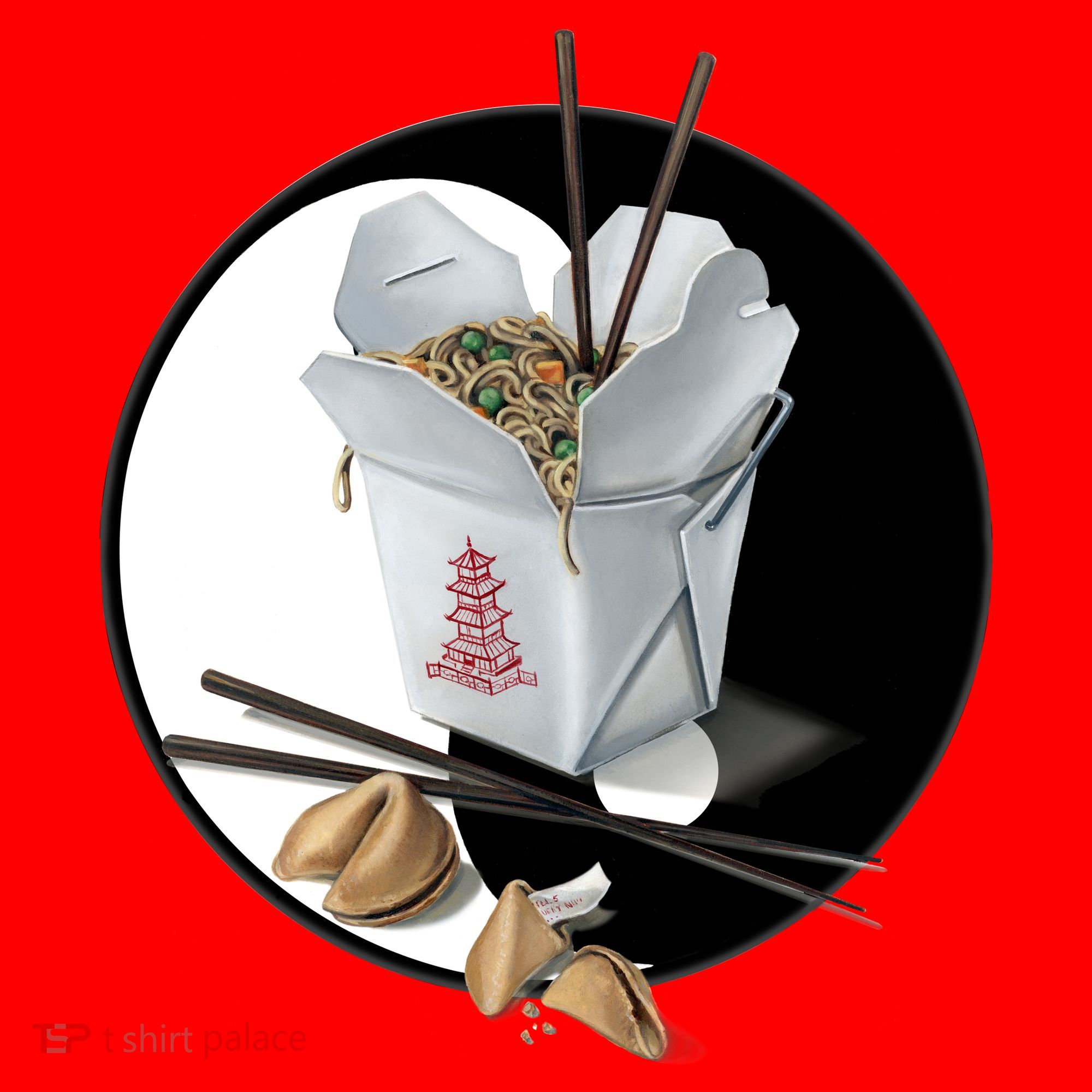 Yin Yang Takeout Chinese Santa Hat