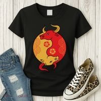 Ying Yang Ox Women's T-Shirt thumb 3
