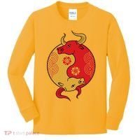 Ying Yang Ox Kids Long Sleeve Shirt thumb 0