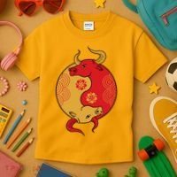 Ying Yang Ox Kids T-Shirt thumb 3
