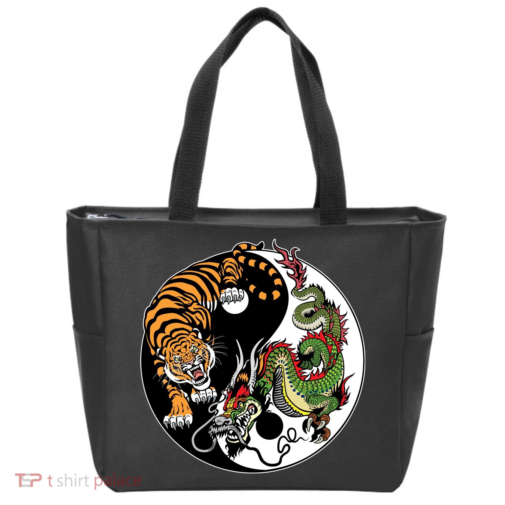 Ying Yang Tiger Dragon Tote Bag