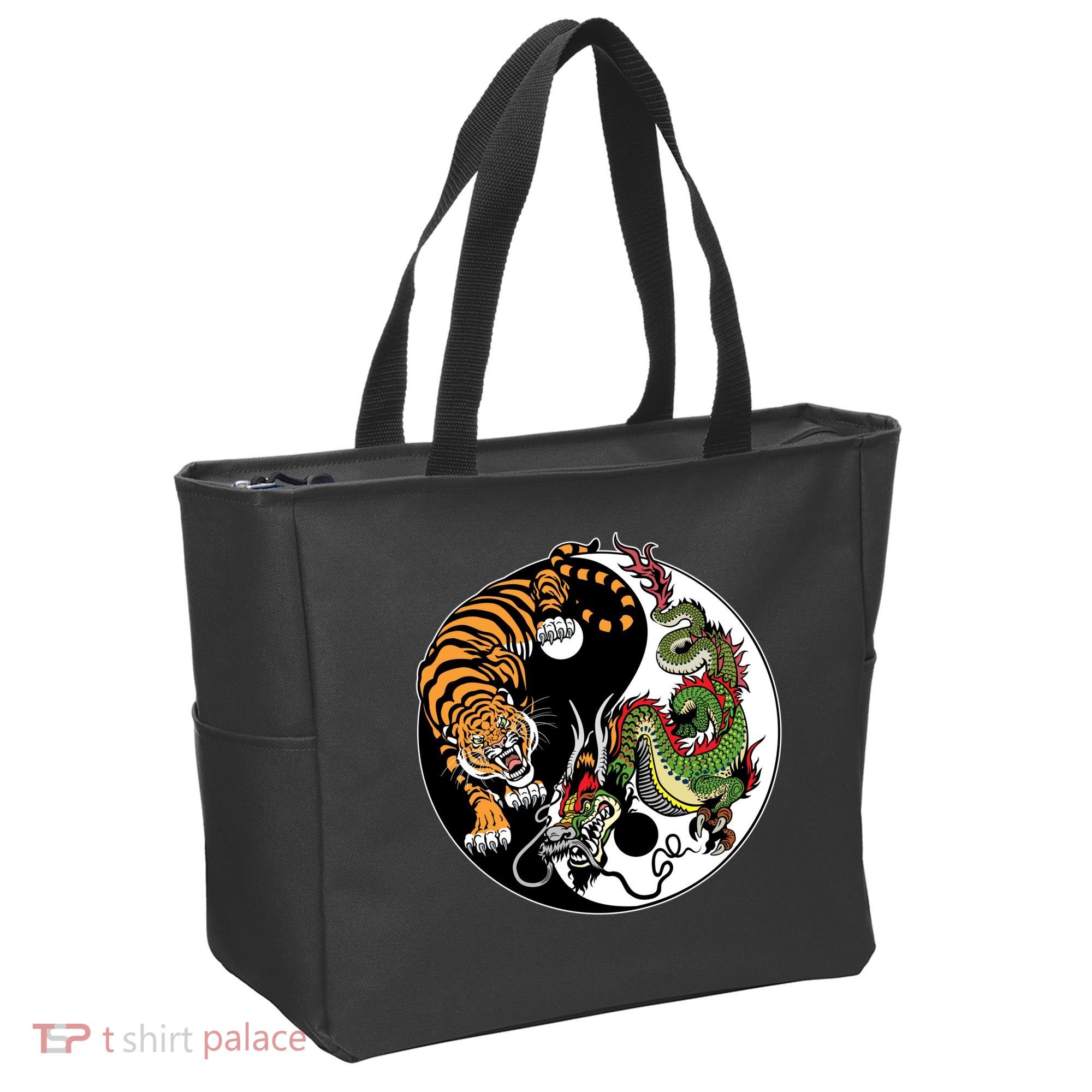 Ying Yang Tiger Dragon Tote Bag