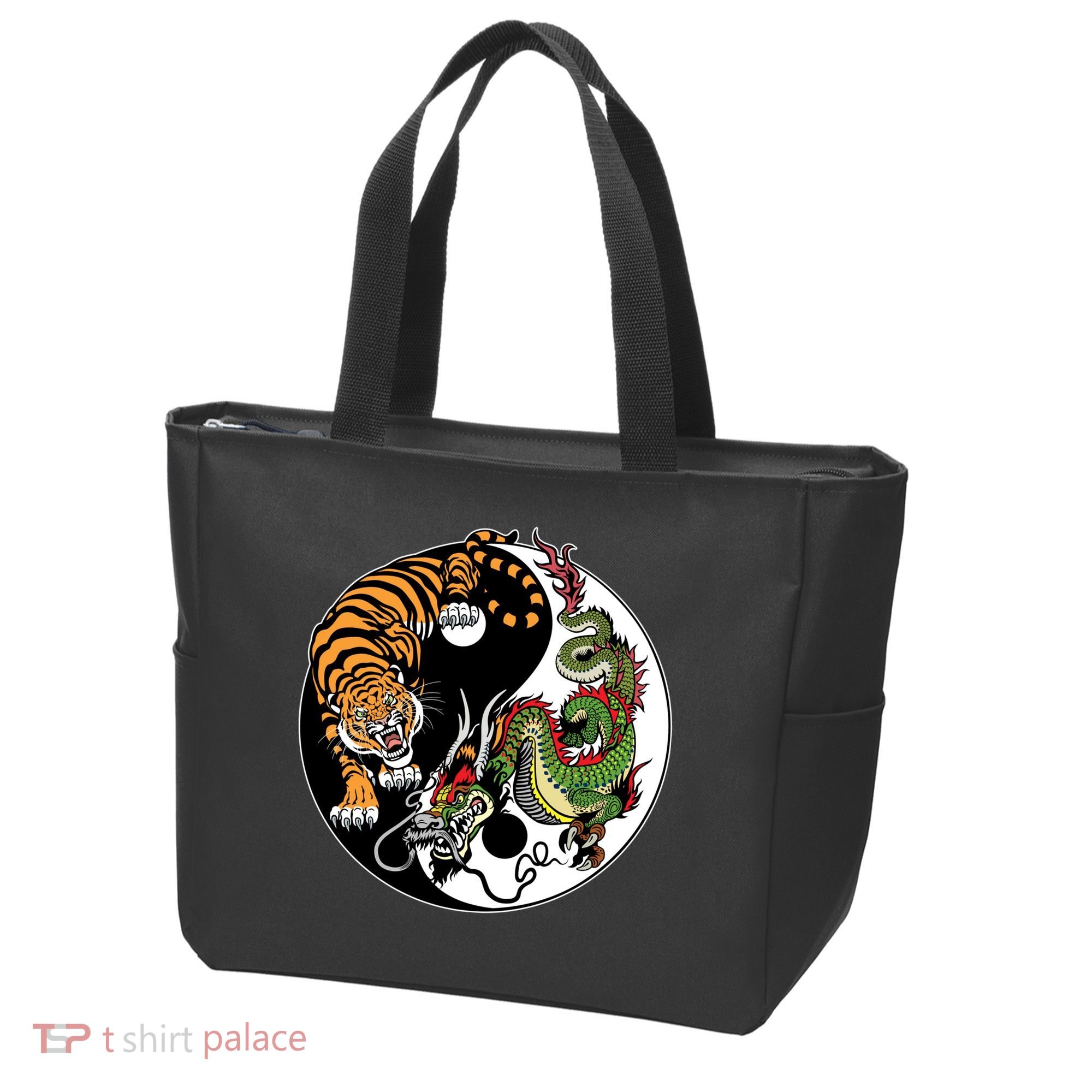 Ying Yang Tiger Dragon Tote Bag