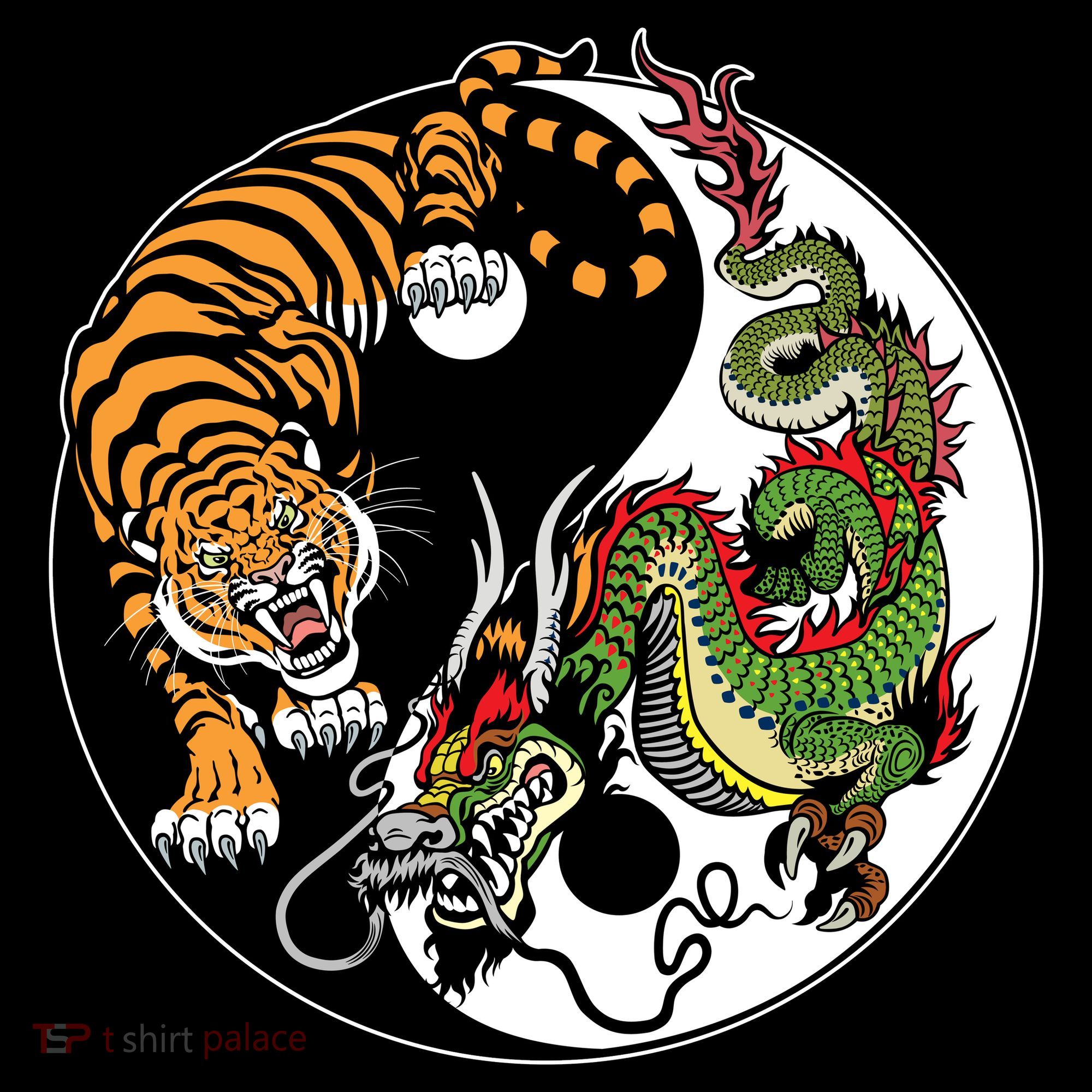 Ying Yang Tiger Dragon Tote Bag