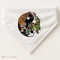 Ying Yang Tiger Dragon USA-Made Doggie Bandana thumb 0
