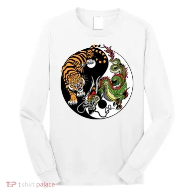 Ying Yang Tiger Dragon Long Sleeve Shirt