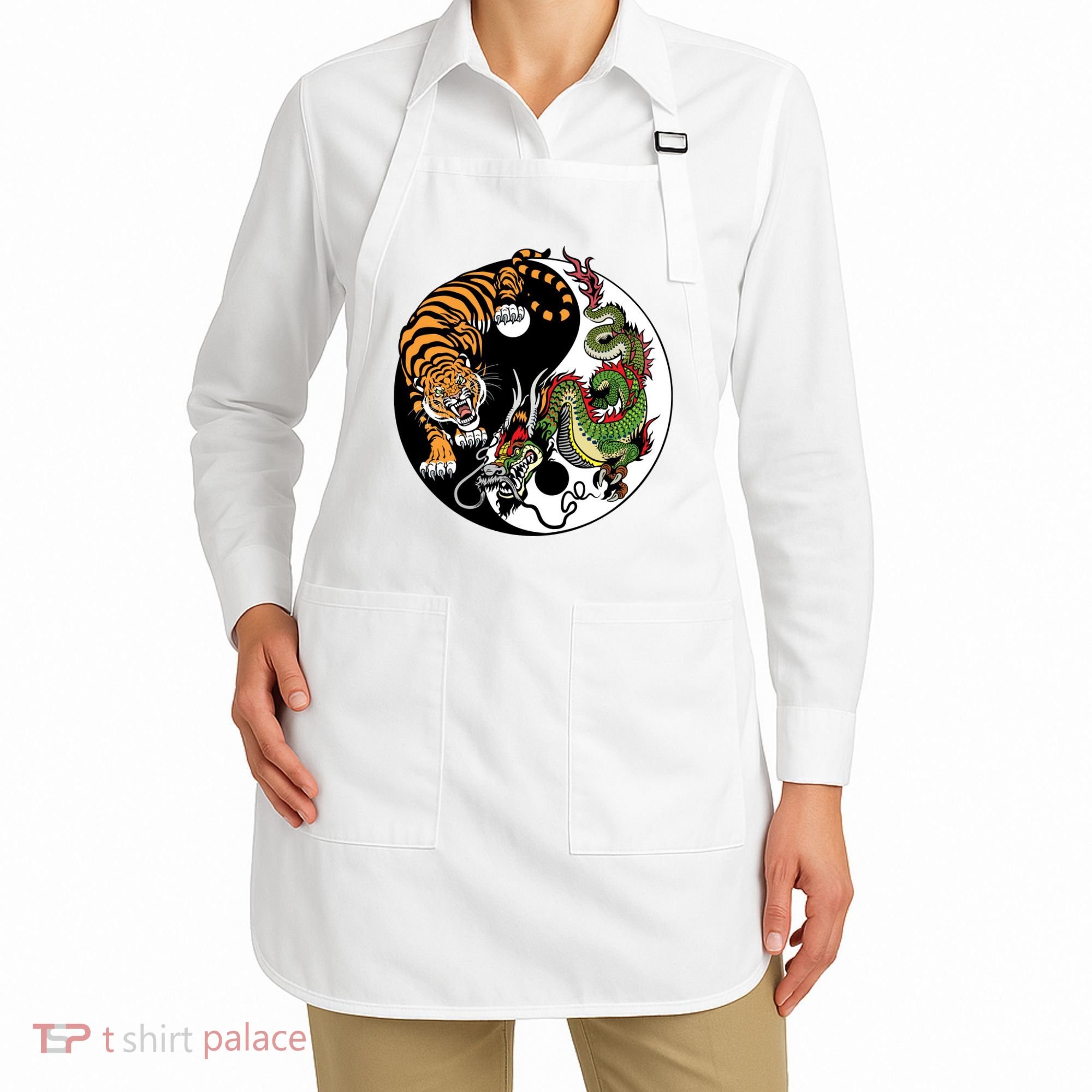 Ying Yang Tiger Dragon Apron
