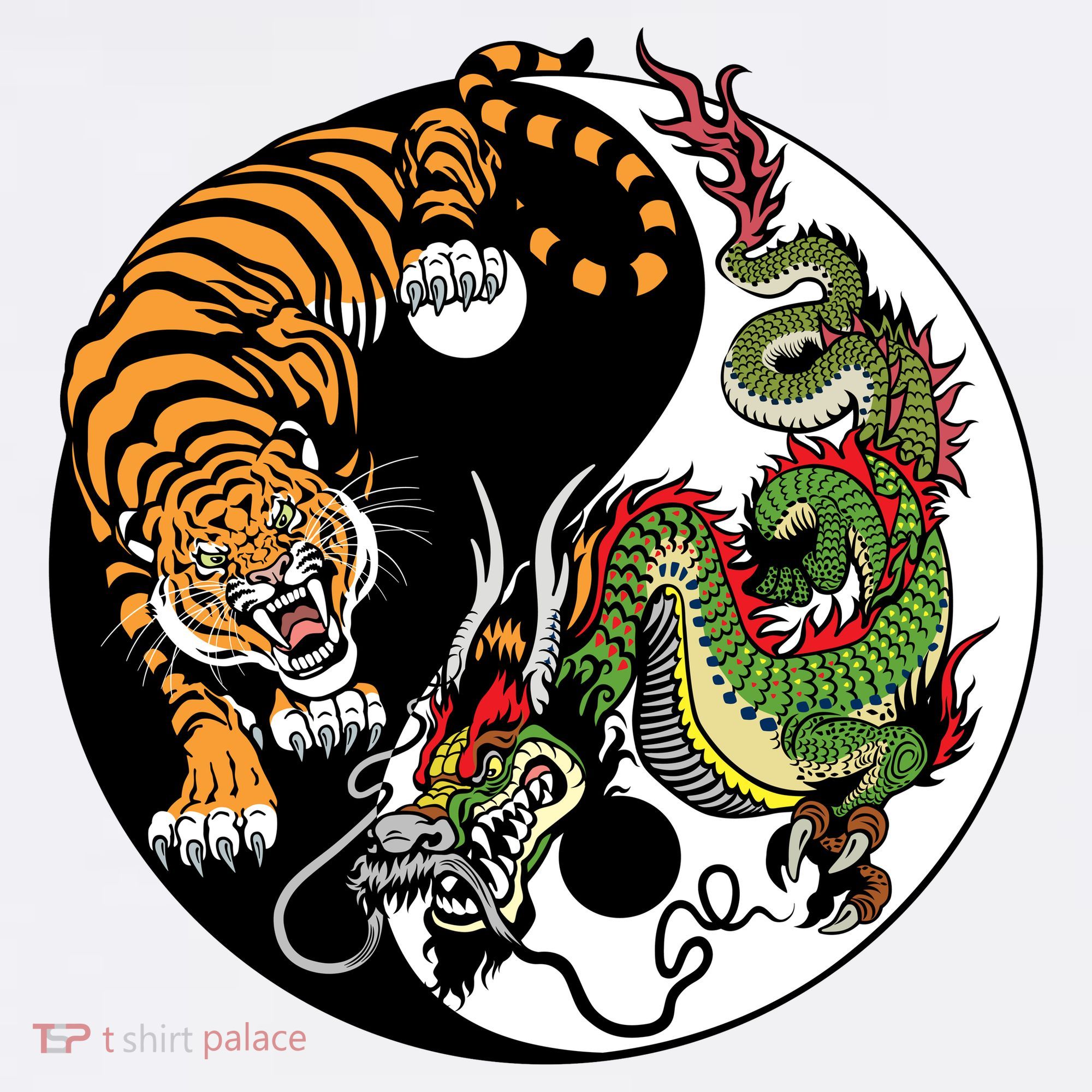Ying Yang Tiger Dragon Tumbler
