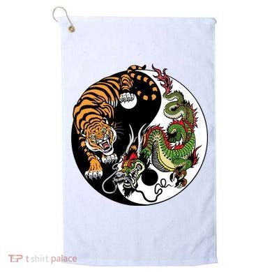 Ying Yang Tiger Dragon Golf Towel