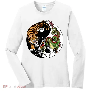 Ying Yang Tiger Dragon Women's Long Sleeve Shirt