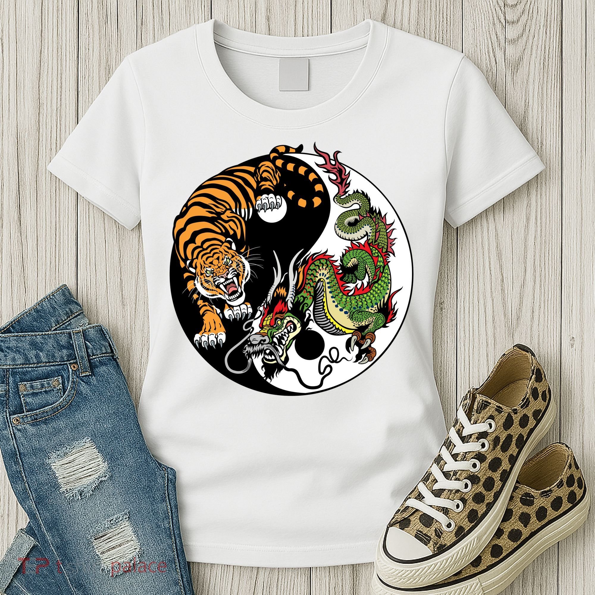 Ying Yang Tiger Dragon Women's T-Shirt