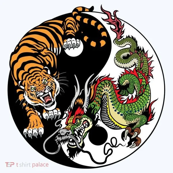 Ying Yang Tiger Dragon Women's T-Shirt