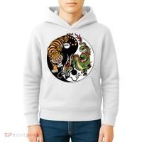 Ying Yang Tiger Dragon Kids Hoodie thumb 4