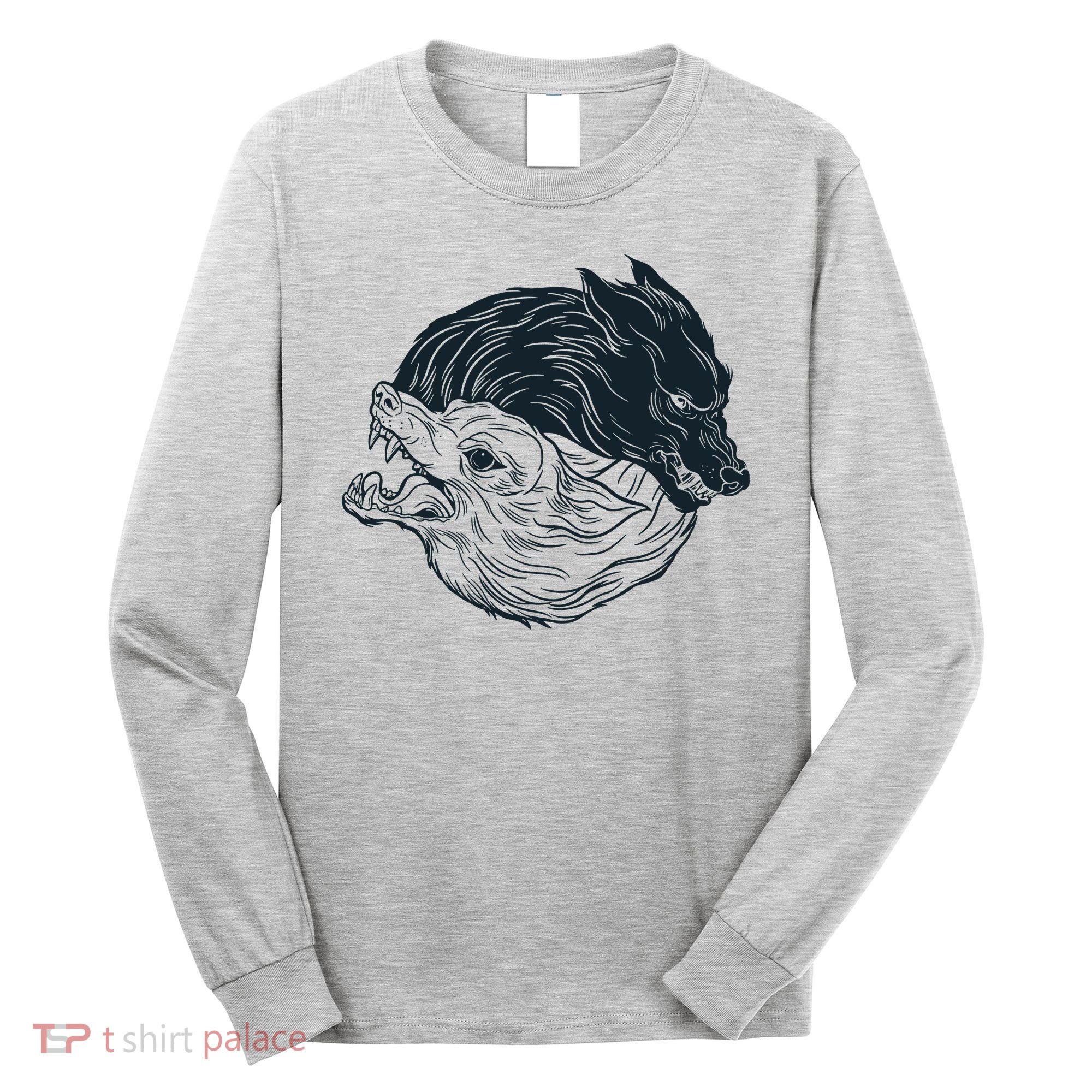 Ying Yang Wolves Long Sleeve Shirt