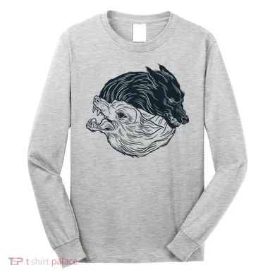 Ying Yang Wolves Long Sleeve Shirt