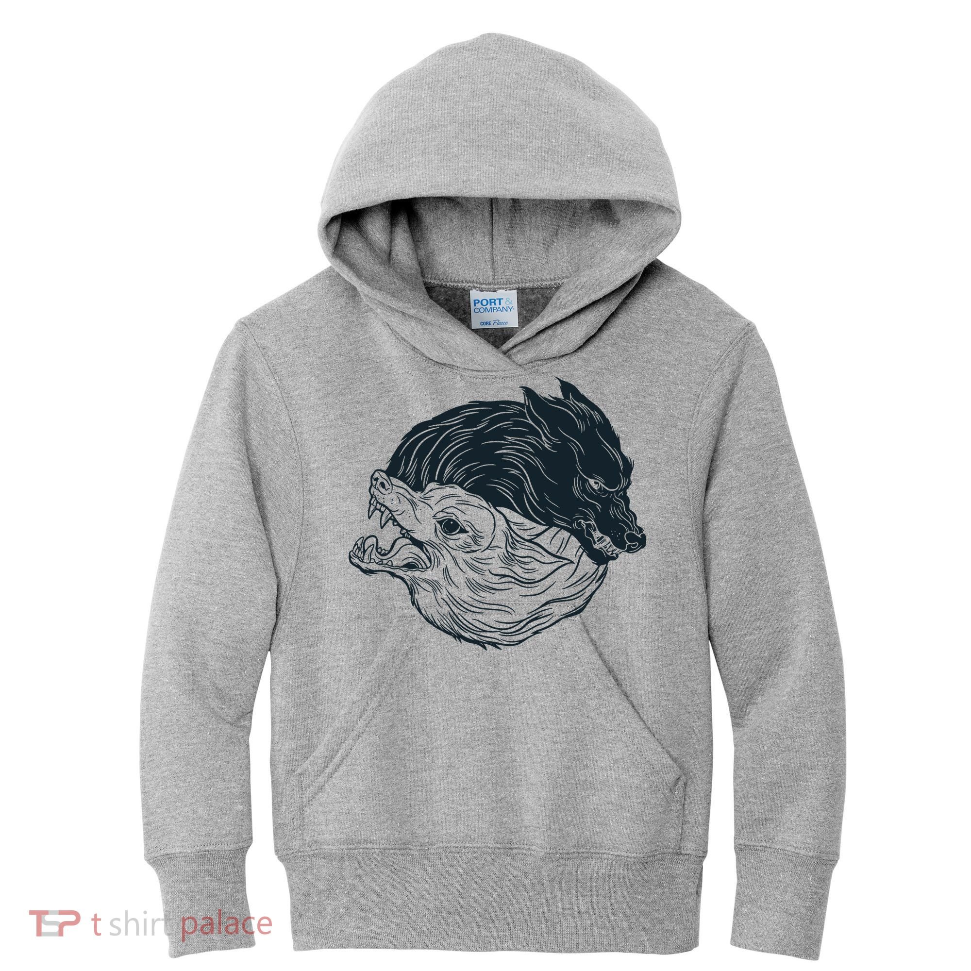 Ying Yang Wolves Kids Hoodie