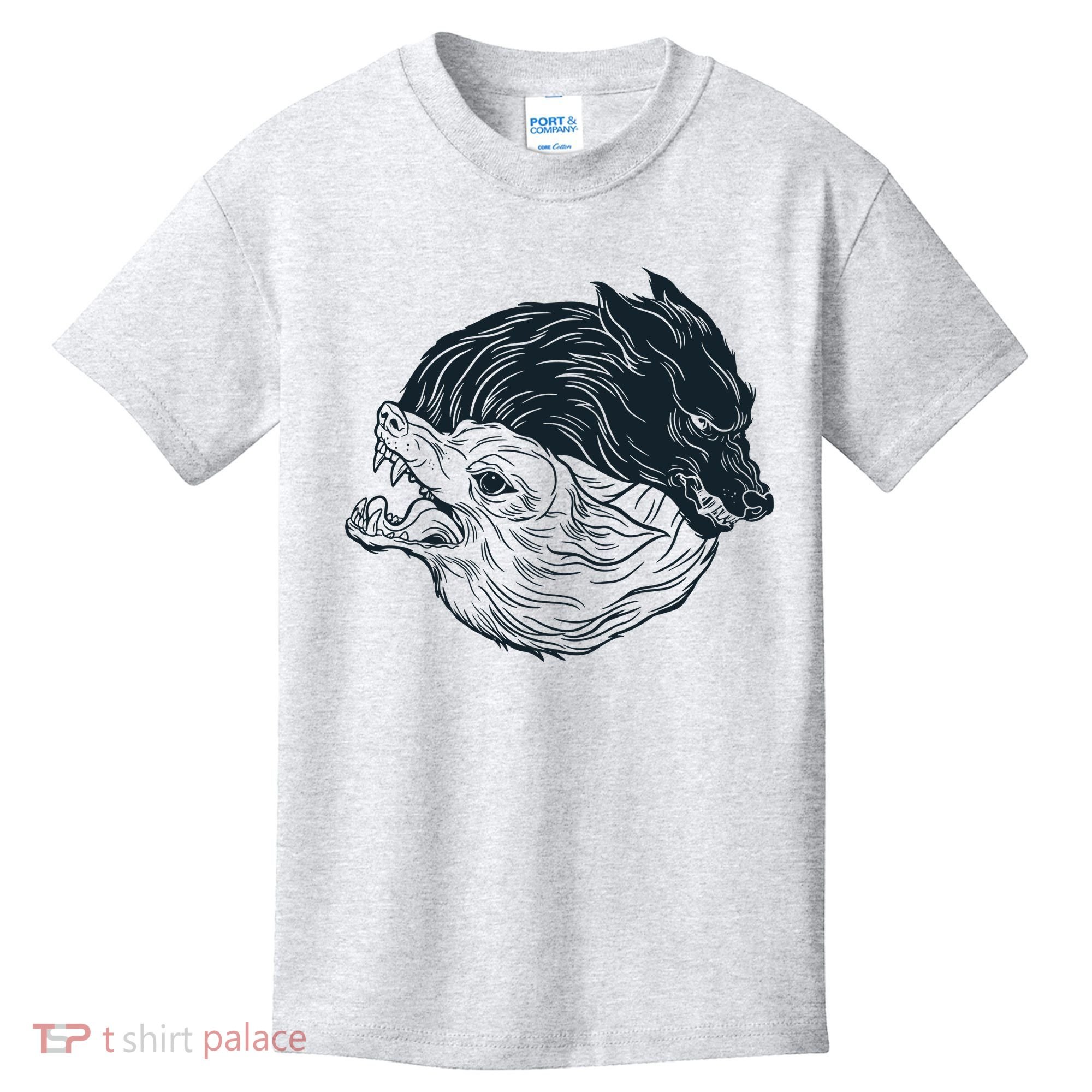 Ying Yang Wolves Kids T-Shirt