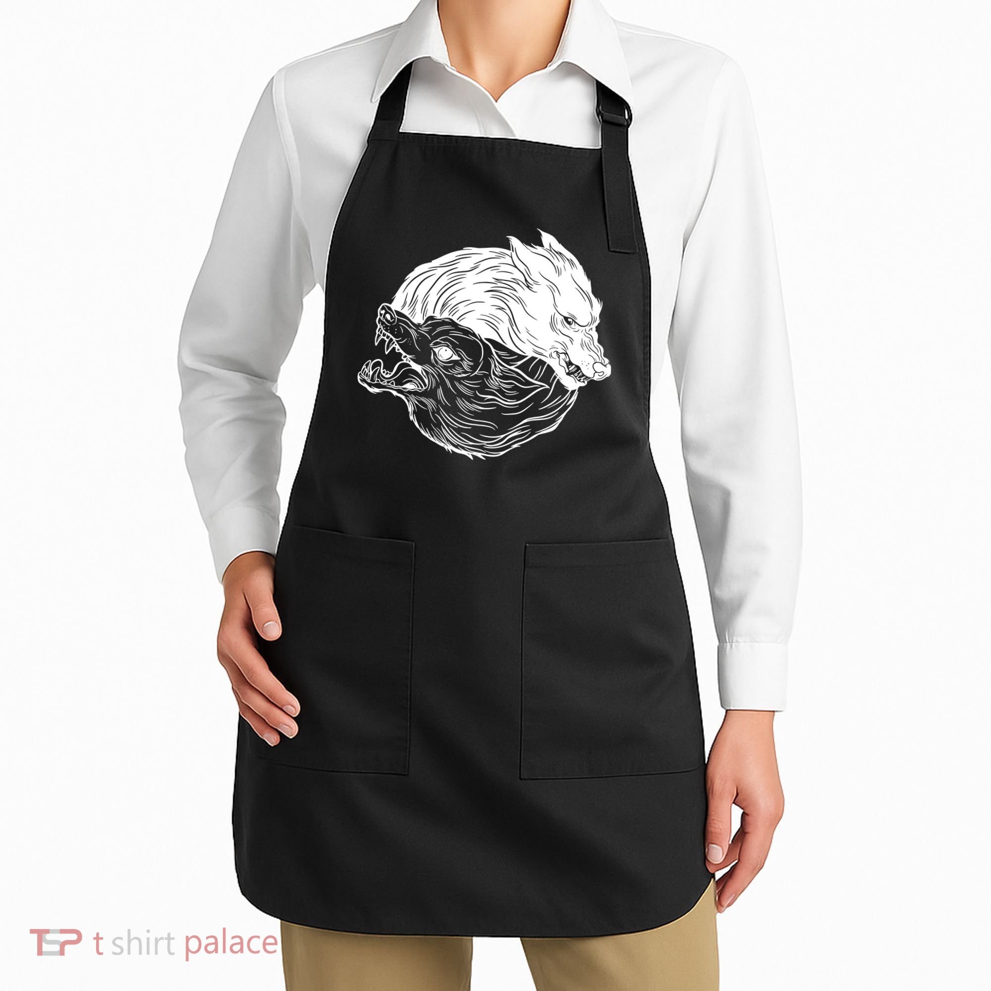 Ying Yang Wolves Apron