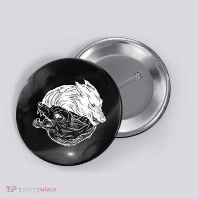 Ying Yang Wolves Button