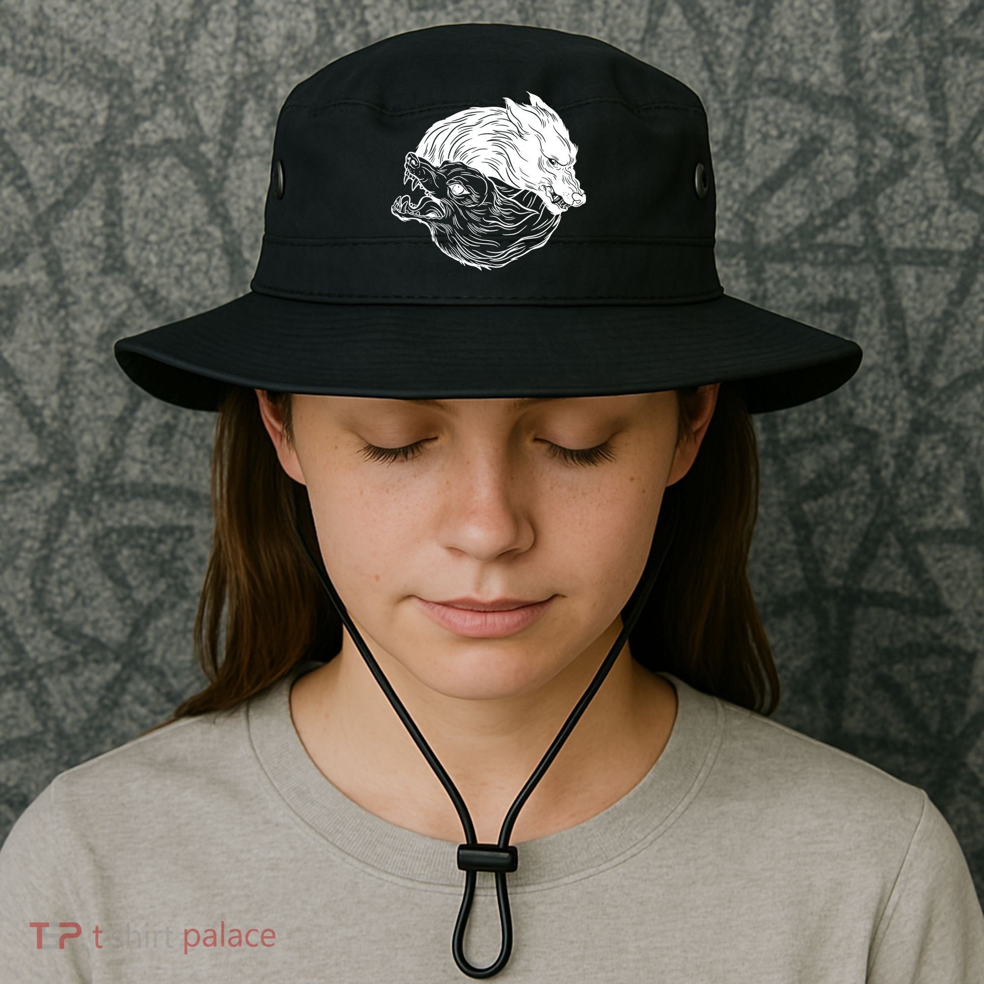 Ying Yang Wolves Bucket Hat
