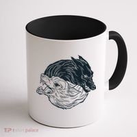 Ying Yang Wolves Coffee Mug thumb 1