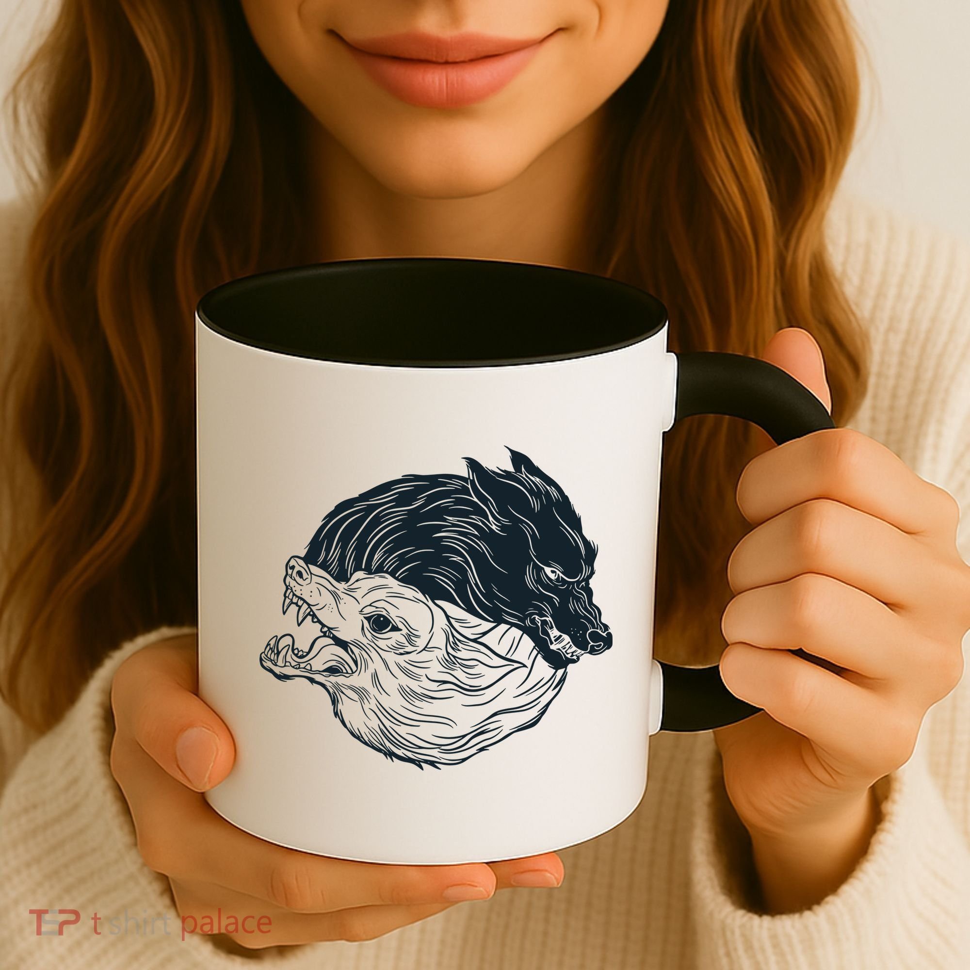 Ying Yang Wolves Coffee Mug