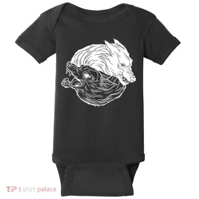 Ying Yang Wolves Baby Bodysuit