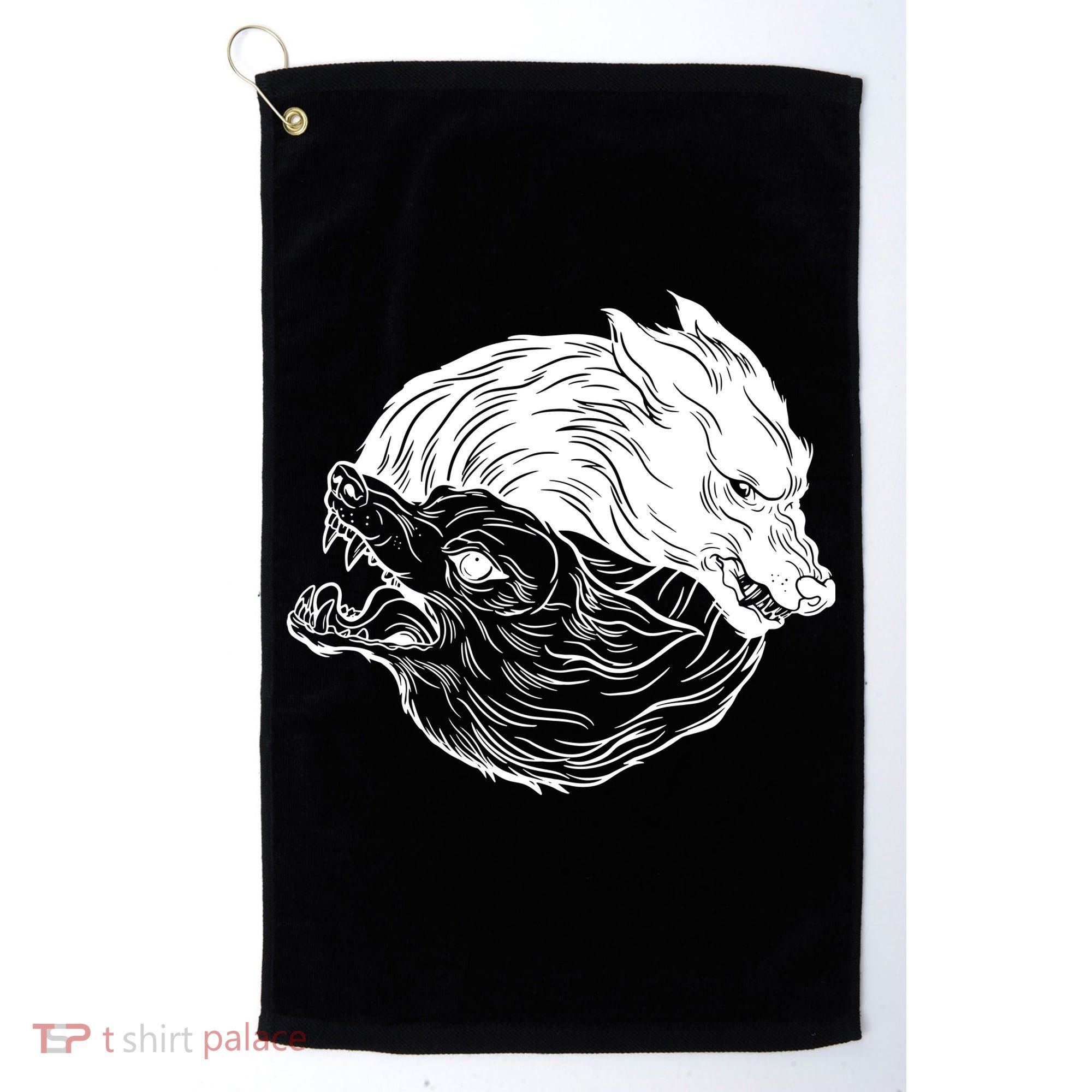 Ying Yang Wolves Golf Towel