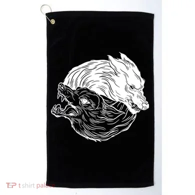 Ying Yang Wolves Golf Towel