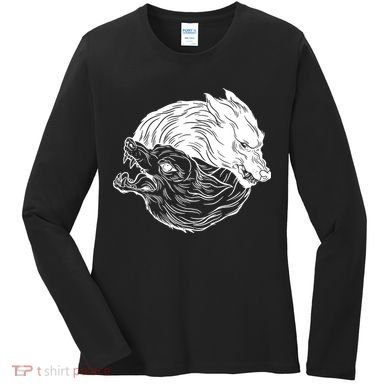 Ying Yang Wolves Women's Long Sleeve Shirt