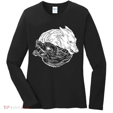 Ying Yang Wolves Women's Long Sleeve Shirt