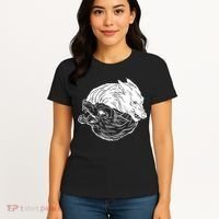 Ying Yang Wolves Women's T-Shirt thumb 4