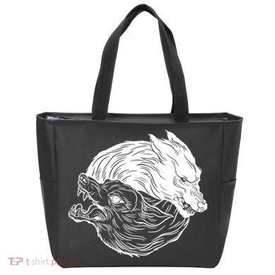 Ying Yang Wolves Tote Bag