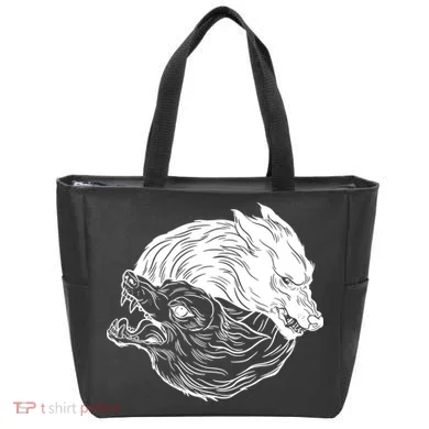 Ying Yang Wolves Tote Bag