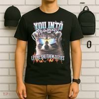 YouRe Into Pronouns Let Me Shethem Tiddies Funny Raccoon T-Shirt thumb 6