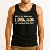 Yes I'm Pregnant You Can't Touch My Belly Funny Tank Top thumb 3