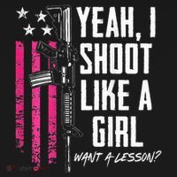 Yeah I Shoot Like A Girl Want A Lesson Usa Ladies Gun Women's Hoodie thumb 2