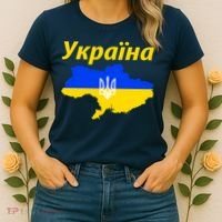 YKPAIHA I Stand With Ukraine Support Military Flag Women's T-Shirt thumb 2