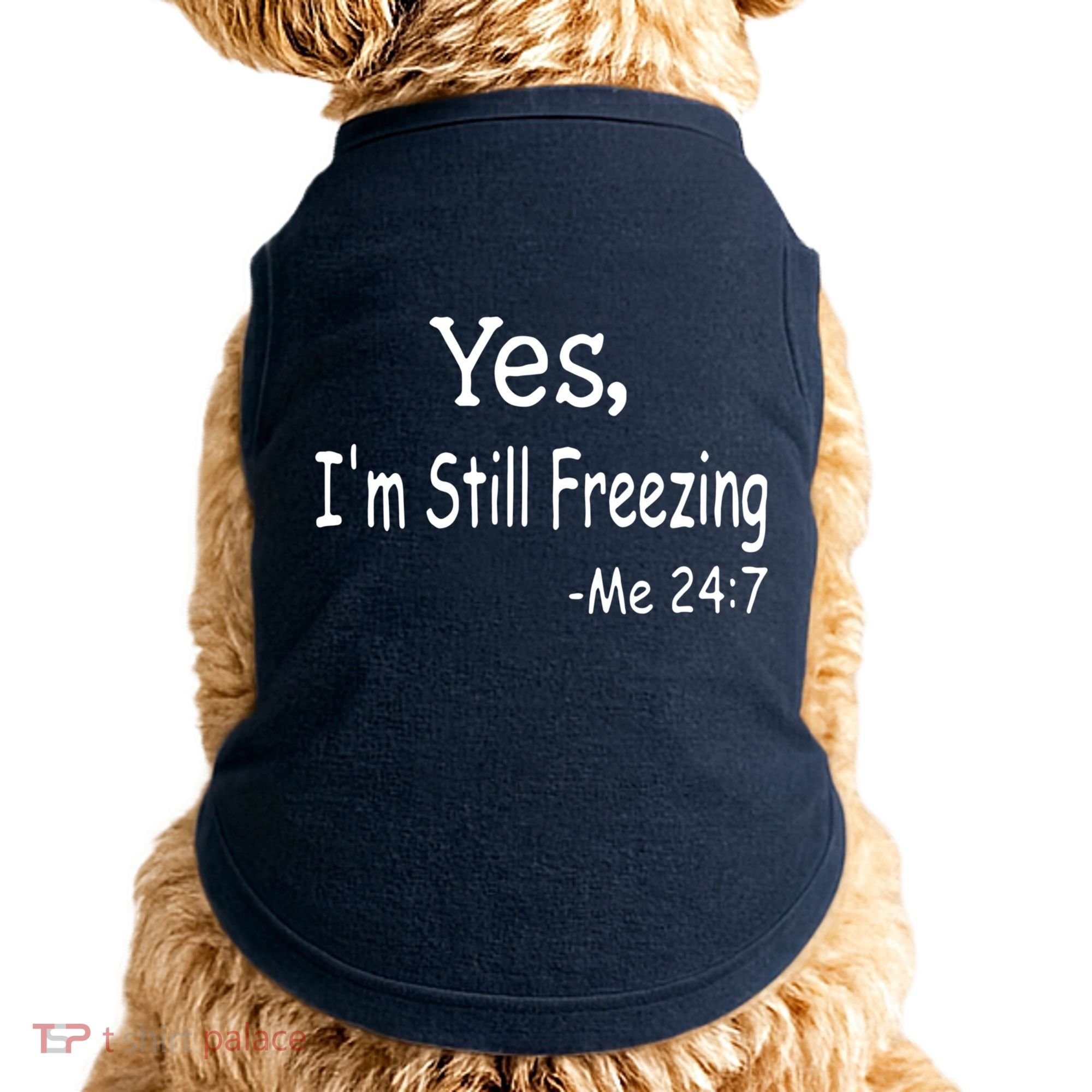 Yes I'm Still Freezing Me 24 7 Funny Man And Woman Cold Gift Doggie Tank